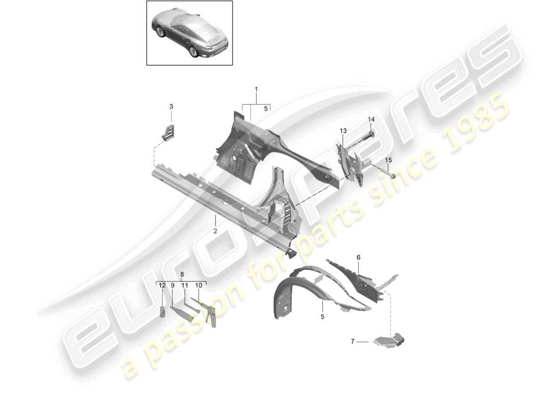 VIEW PARTS DIAGRAMS FROM THE PORSCHE 991 PARTS CATALOGUE a part diagram from the porsche 991 parts catalogue