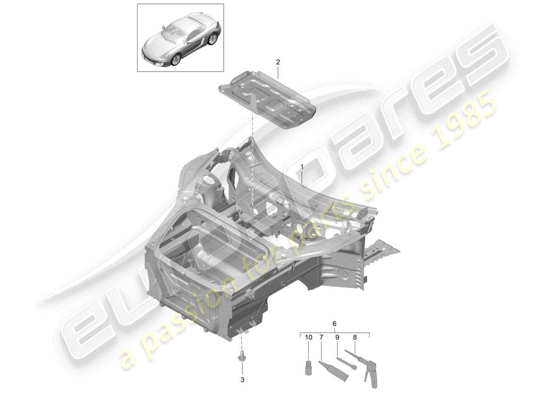 VIEW PARTS DIAGRAMS FROM THE PORSCHE BOXSTER PARTS CATALOGUE a part diagram from the porsche boxster parts catalogue