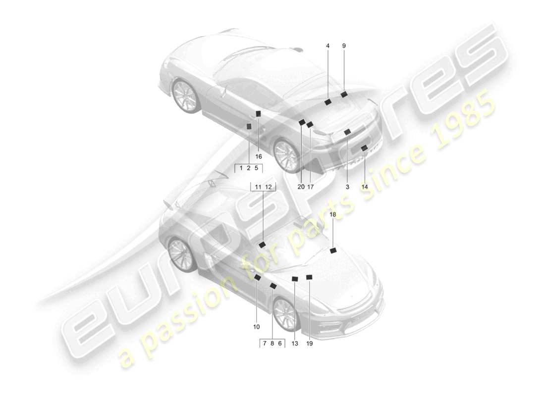 a part diagram from the porsche cayman parts catalogue