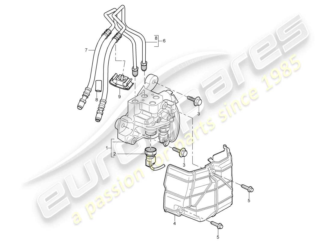 a part diagram from the porsche cayenne parts catalogue