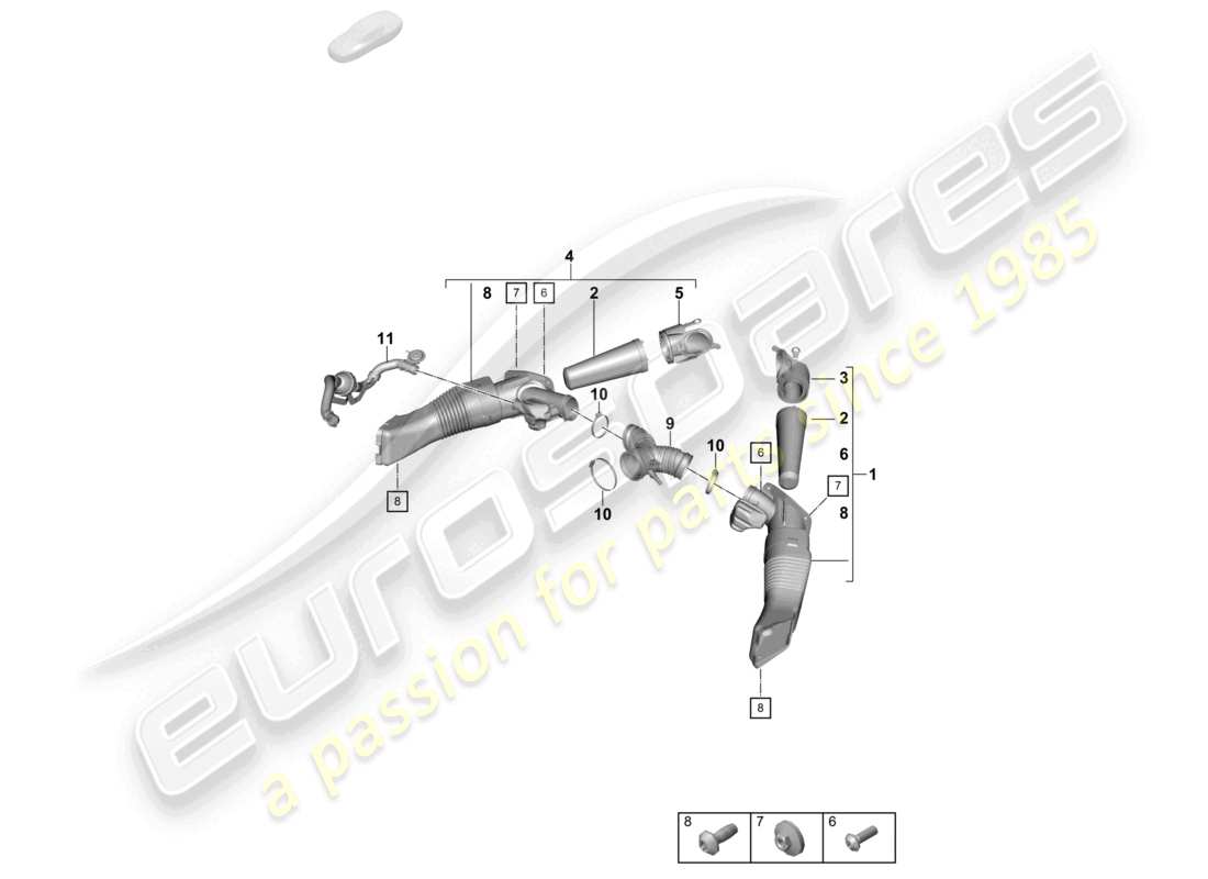 VIEW PARTS DIAGRAMS FROM THE PORSCHE CAYMAN PARTS CATALOGUE a part diagram from the porsche cayman parts catalogue