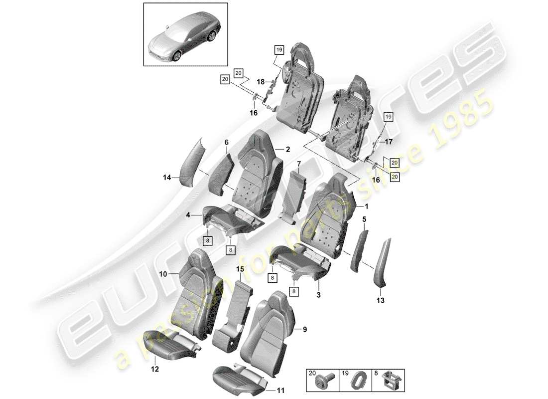 a part diagram from the porsche 2020 (panamera 971-1) parts catalogue