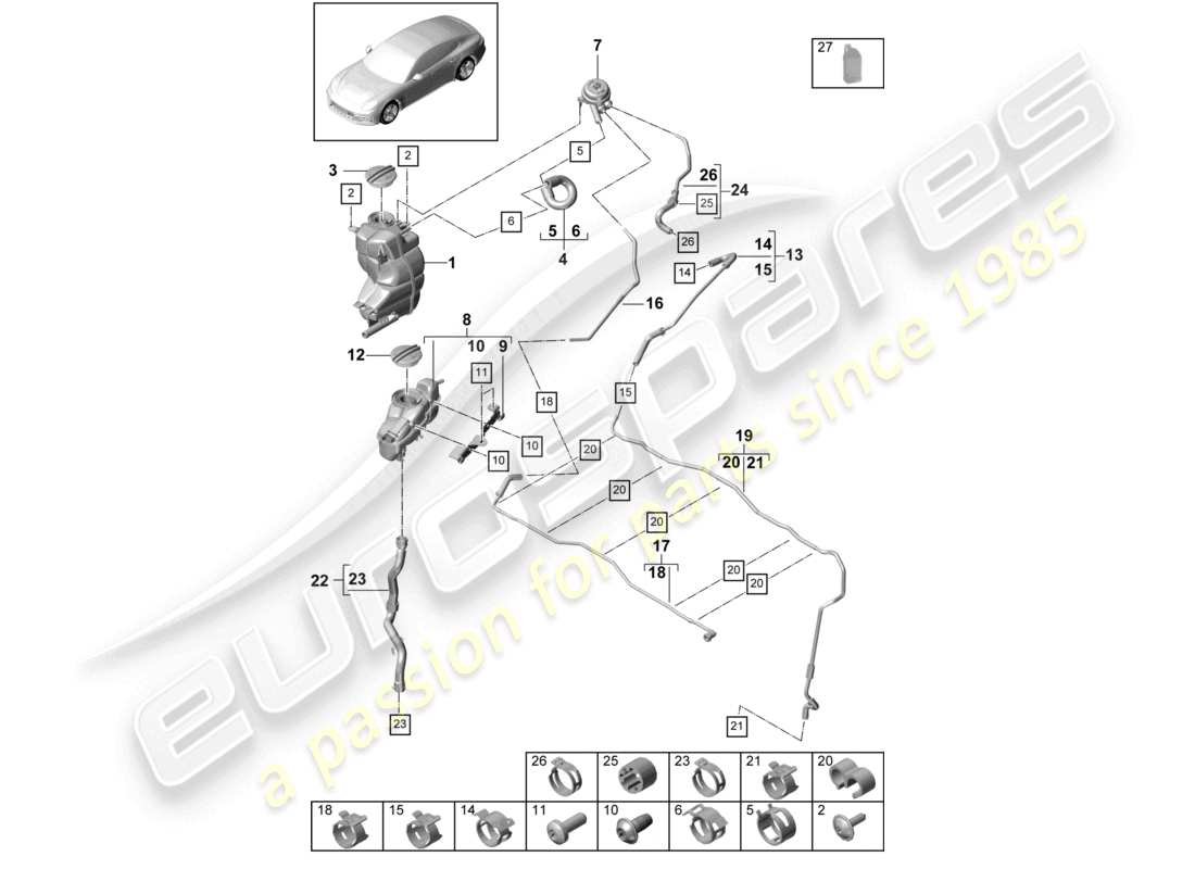 a part diagram from the porsche panamera parts catalogue