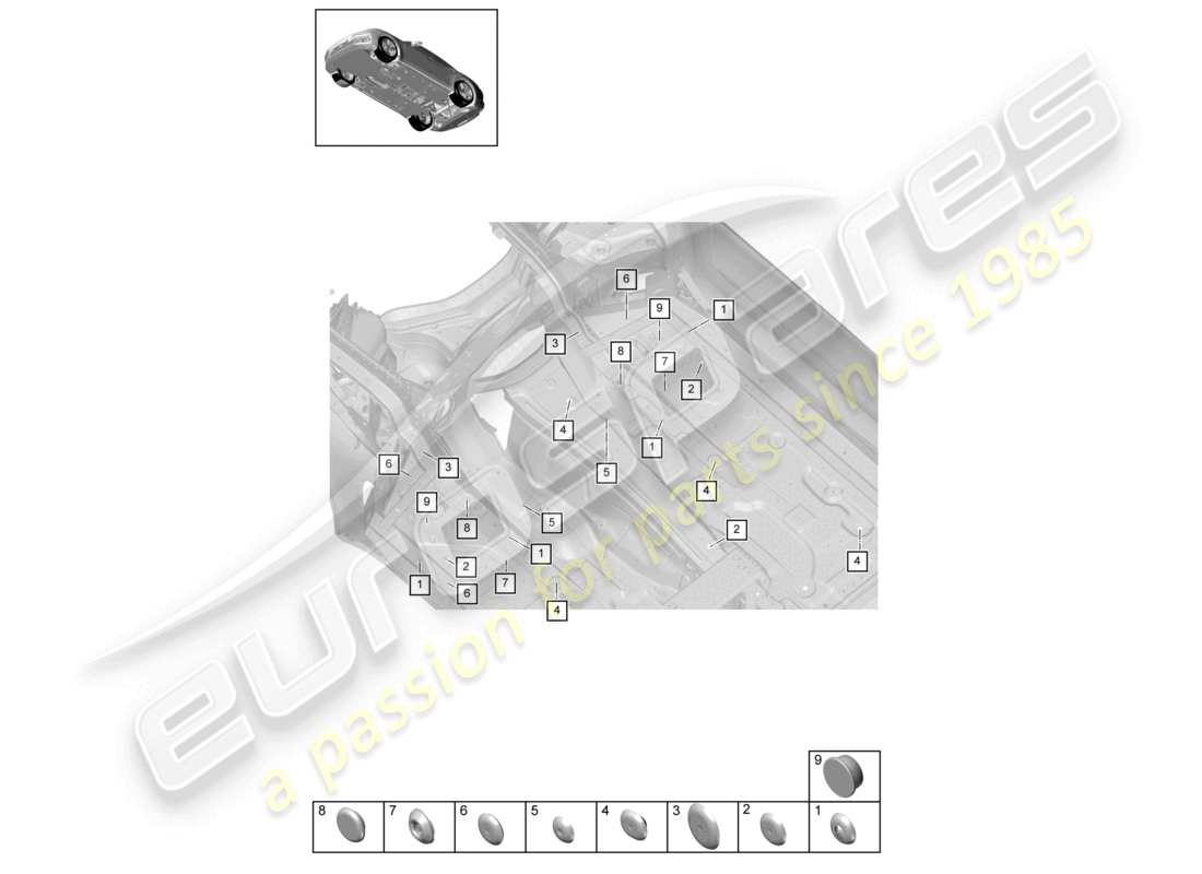 VIEW PARTS DIAGRAMS FROM THE PORSCHE PANAMERA PARTS CATALOGUE a part diagram from the porsche panamera parts catalogue