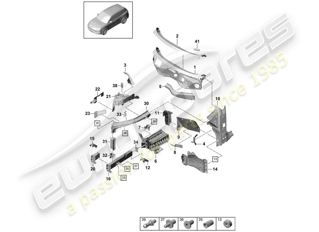 a part diagram from the porsche cayenne parts catalogue