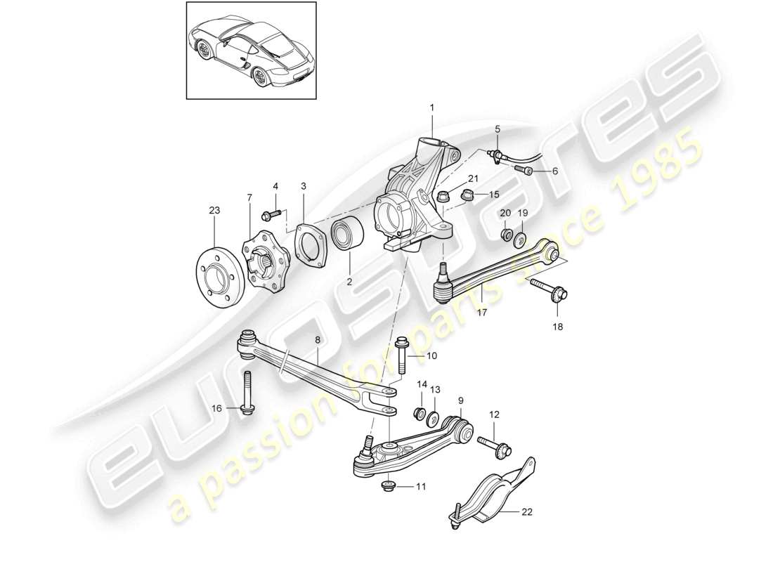 a part diagram from the porsche 2009 (987 cayman) parts catalogue