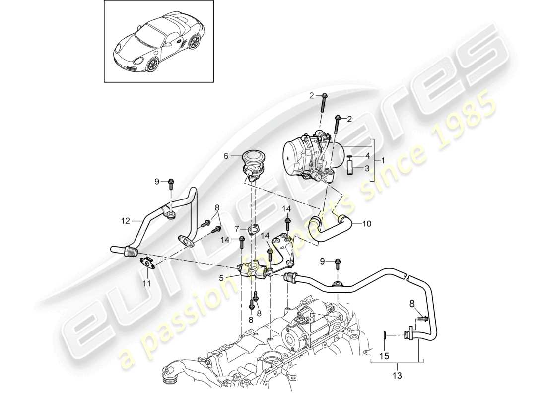 VIEW PARTS DIAGRAMS FROM THE PORSCHE BOXSTER PARTS CATALOGUE a part diagram from the porsche boxster parts catalogue