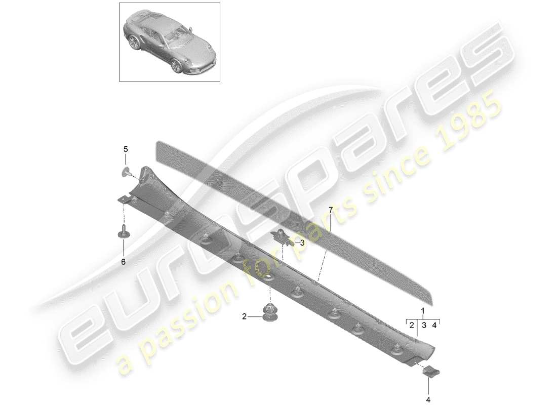 VIEW PARTS DIAGRAMS FROM THE PORSCHE 991 PARTS CATALOGUE a part diagram from the porsche 991 parts catalogue