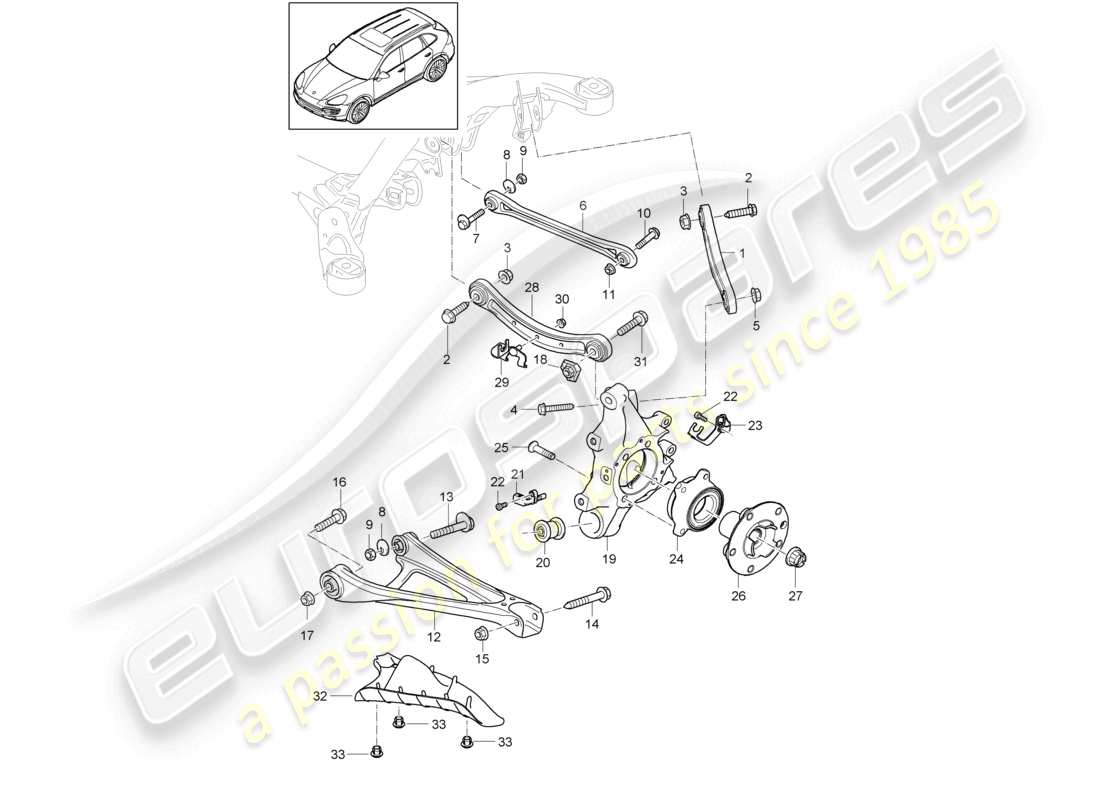a part diagram from the porsche cayenne parts catalogue