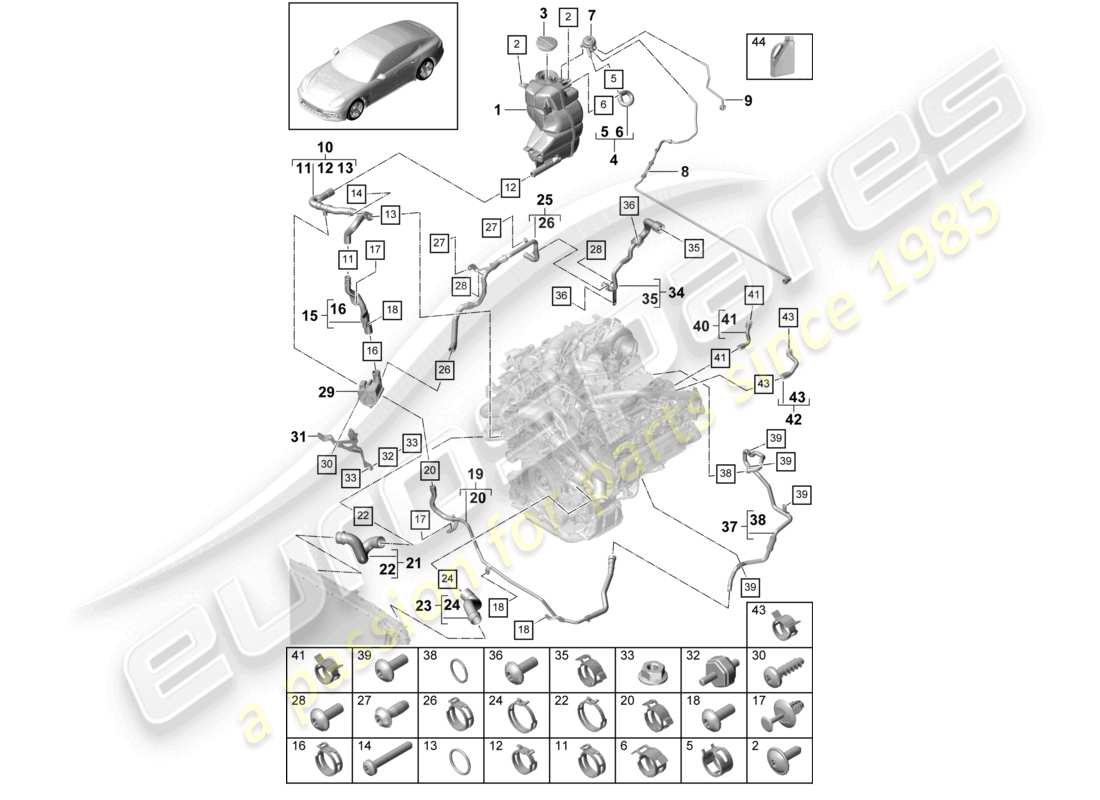a part diagram from the porsche panamera parts catalogue