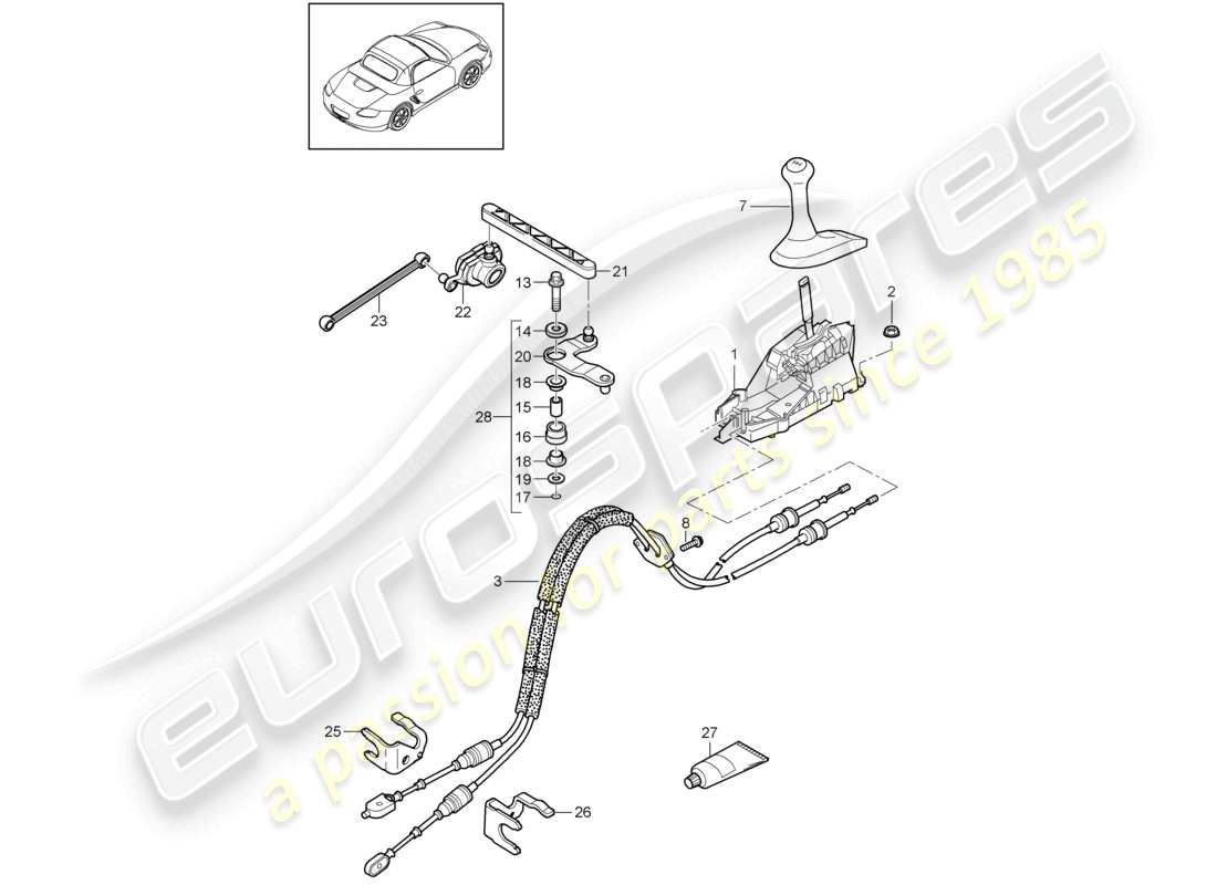 a part diagram from the porsche boxster parts catalogue