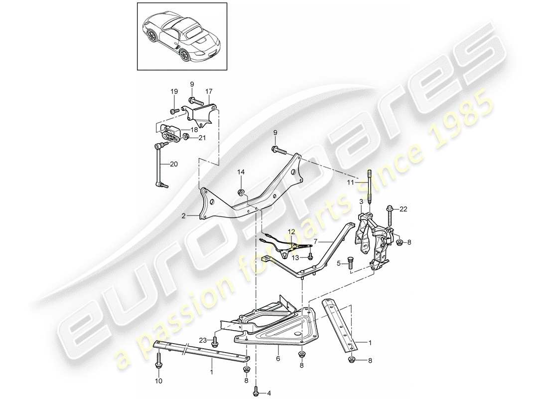 a part diagram from the porsche boxster parts catalogue