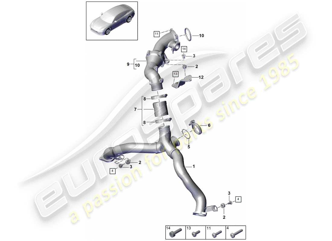 a part diagram from the porsche panamera parts catalogue