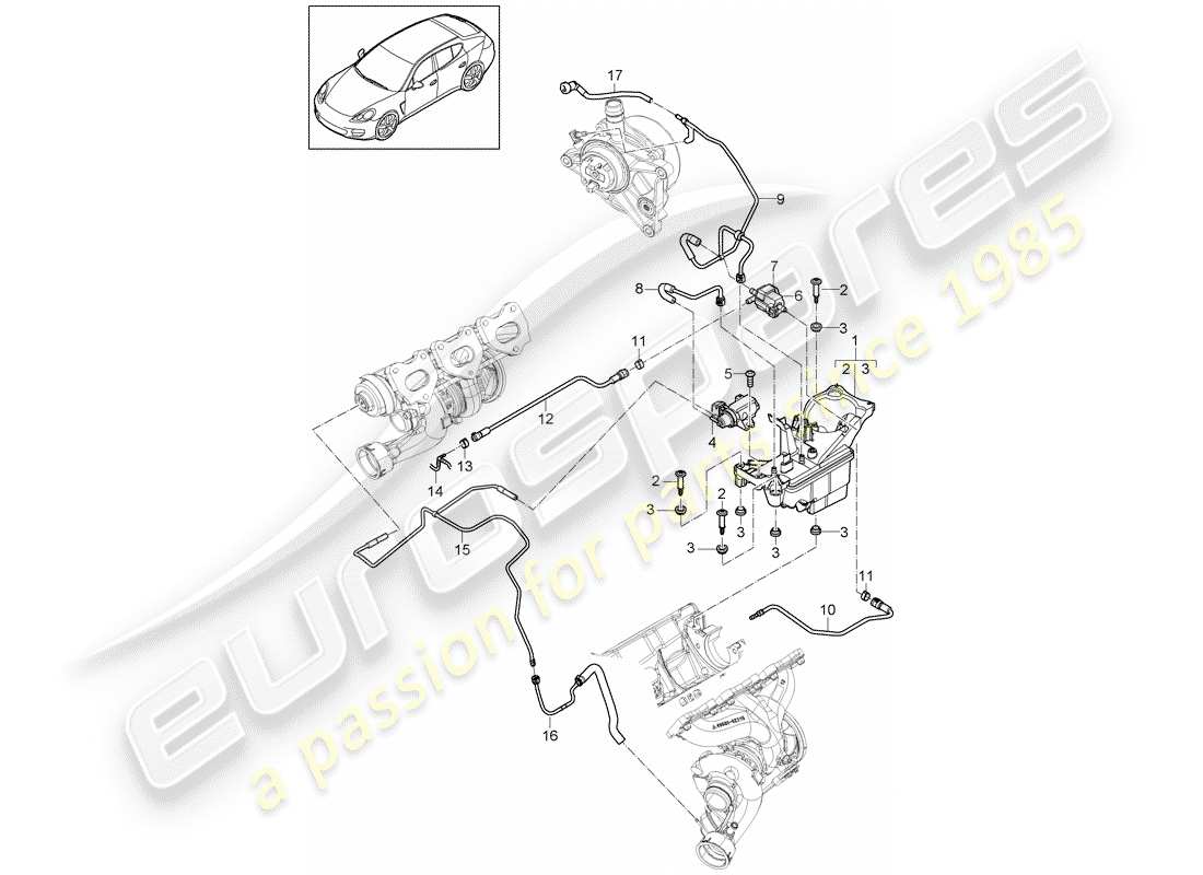 a part diagram from the porsche panamera parts catalogue