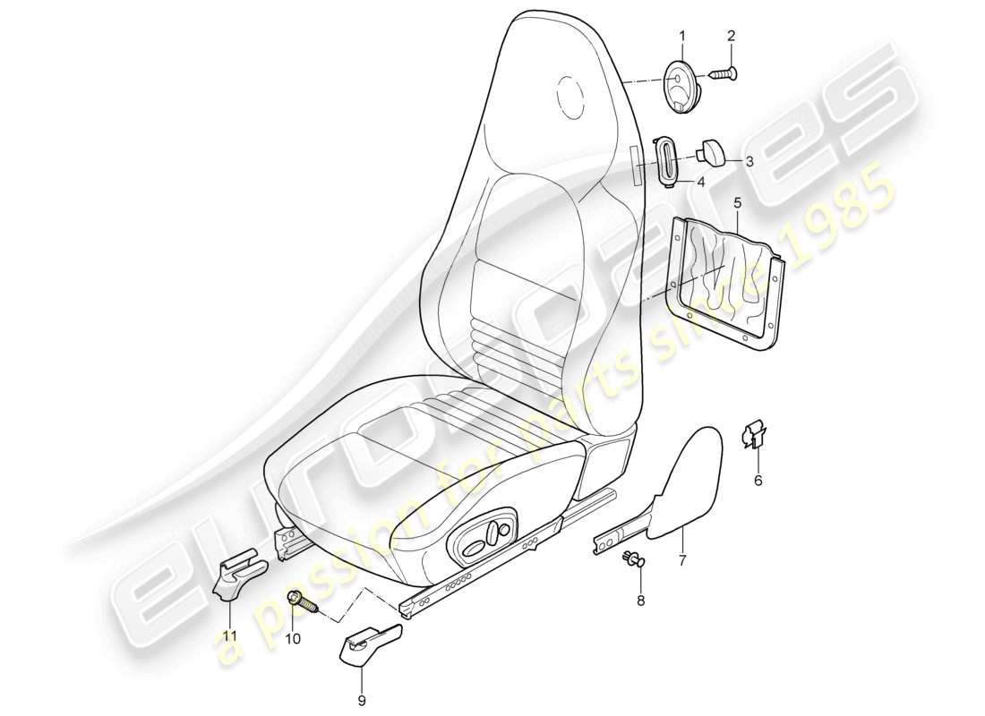 a part diagram from the porsche boxster parts catalogue