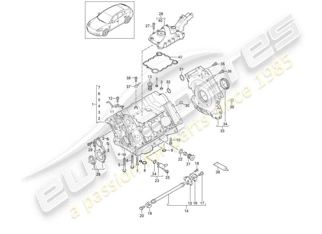a part diagram from the porsche panamera parts catalogue
