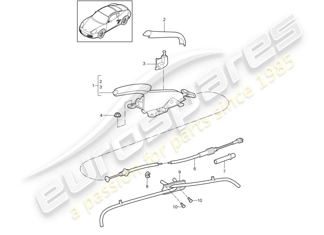 VIEW PARTS DIAGRAMS FROM THE PORSCHE CAYMAN PARTS CATALOGUE a part diagram from the porsche cayman parts catalogue