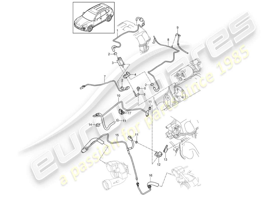 a part diagram from the porsche cayenne parts catalogue