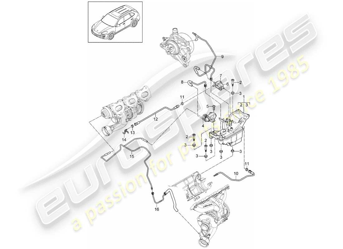 VIEW PARTS DIAGRAMS FROM THE PORSCHE CAYENNE PARTS CATALOGUE a part diagram from the porsche cayenne parts catalogue