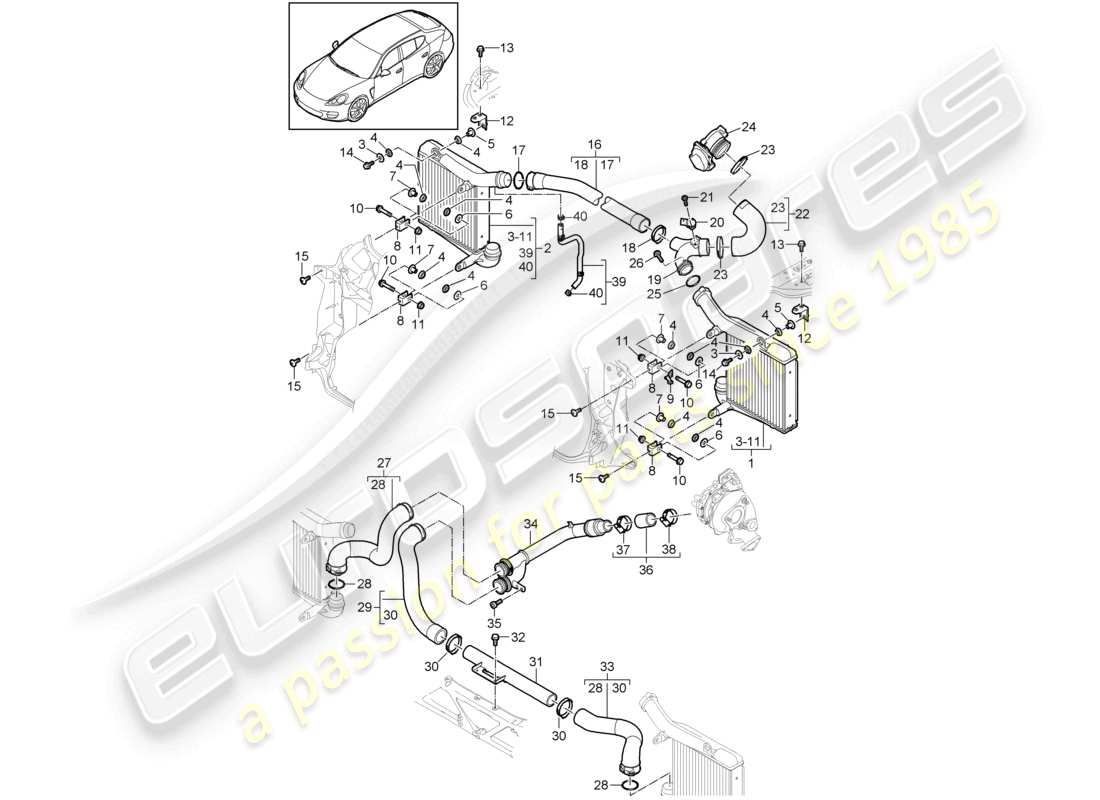 VIEW PARTS DIAGRAMS FROM THE PORSCHE PANAMERA PARTS CATALOGUE a part diagram from the porsche panamera parts catalogue