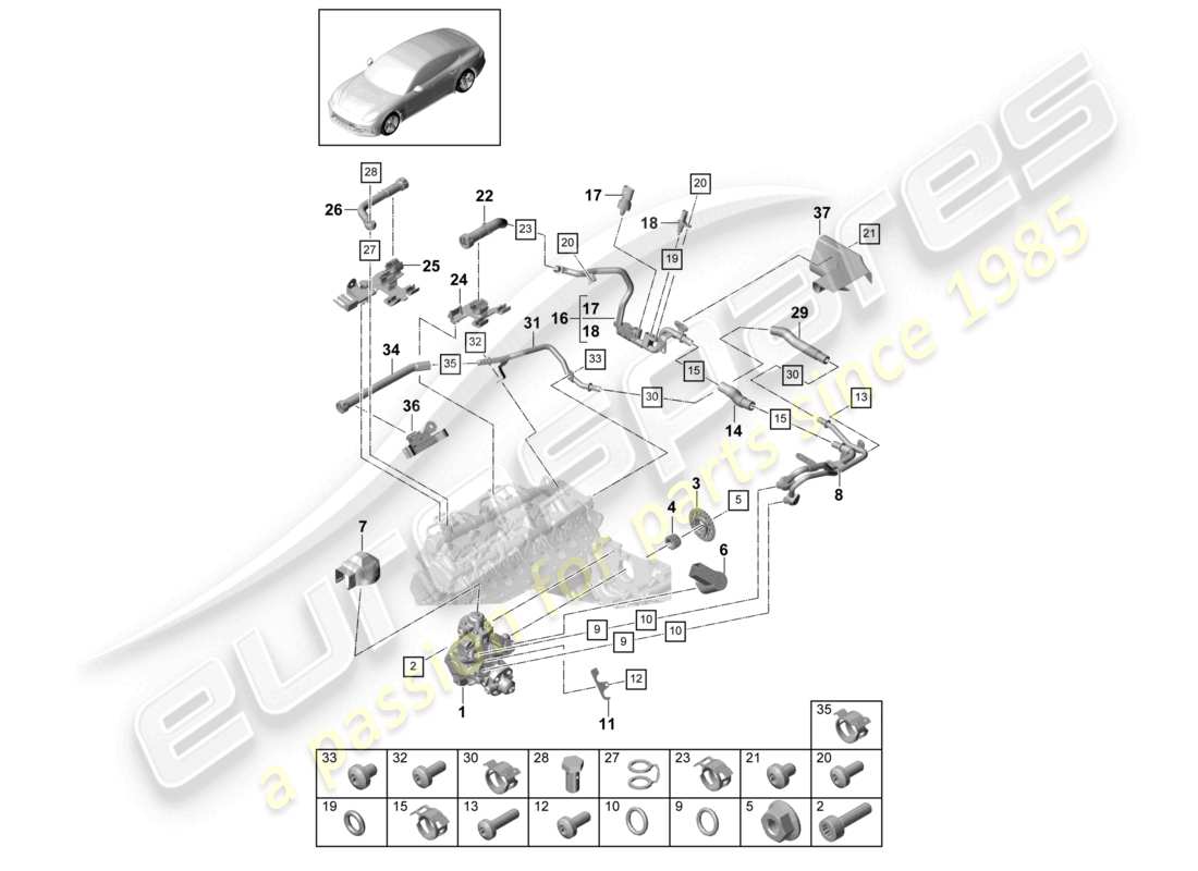a part diagram from the porsche panamera parts catalogue