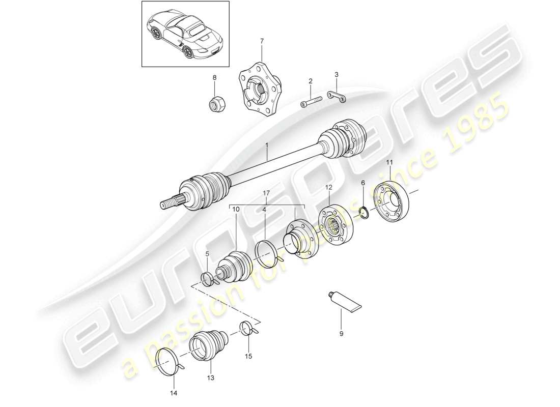 a part diagram from the porsche boxster parts catalogue