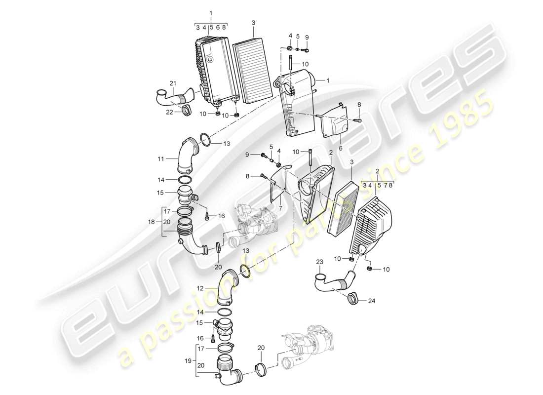 VIEW PARTS DIAGRAMS FROM THE PORSCHE CAYENNE PARTS CATALOGUE a part diagram from the porsche cayenne parts catalogue