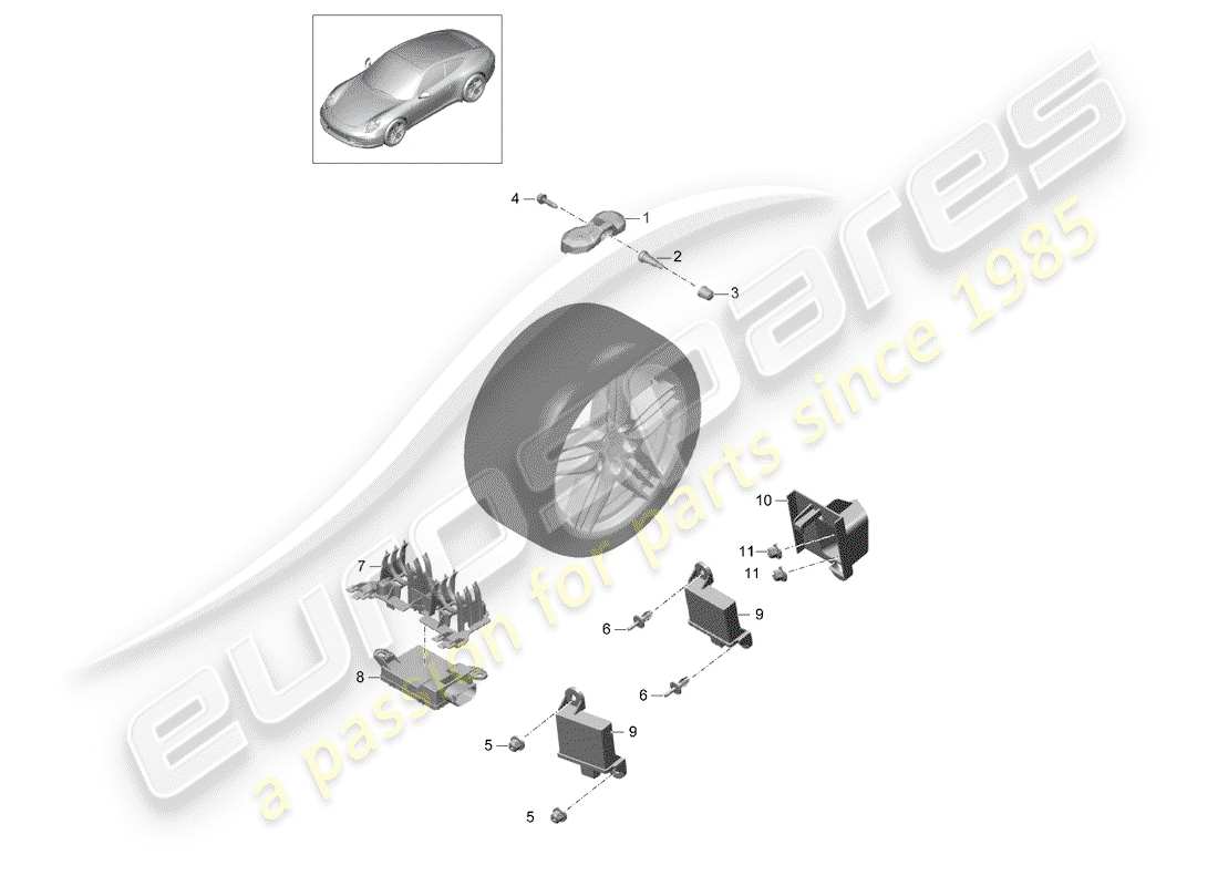 VIEW PARTS DIAGRAMS FROM THE PORSCHE 991 PARTS CATALOGUE a part diagram from the porsche 991 parts catalogue