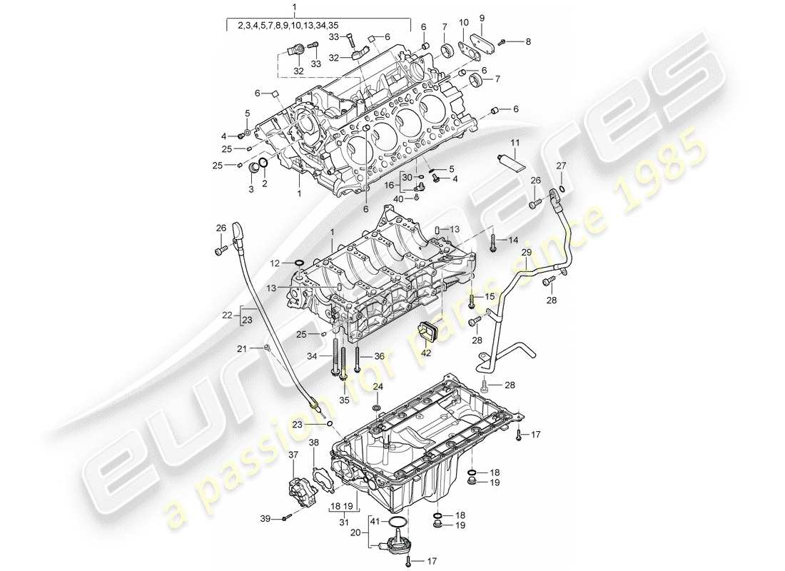 a part diagram from the porsche cayenne parts catalogue