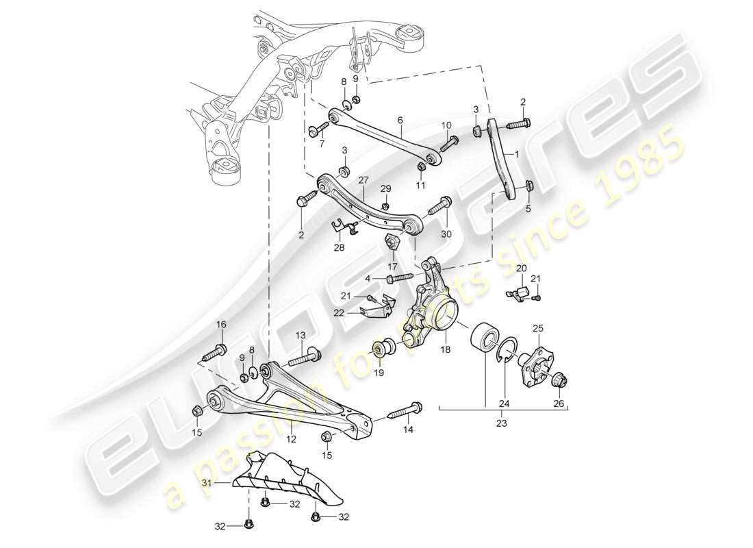 a part diagram from the porsche cayenne parts catalogue