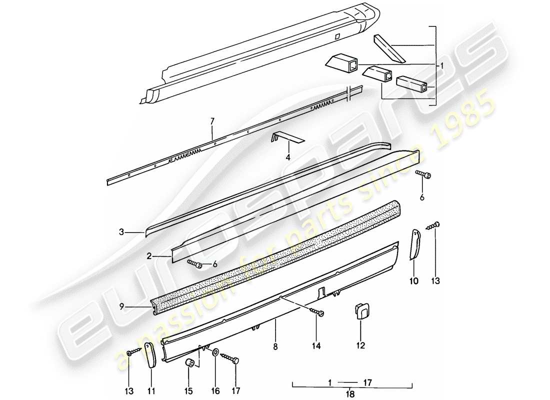 a part diagram from the porsche 911 parts catalogue