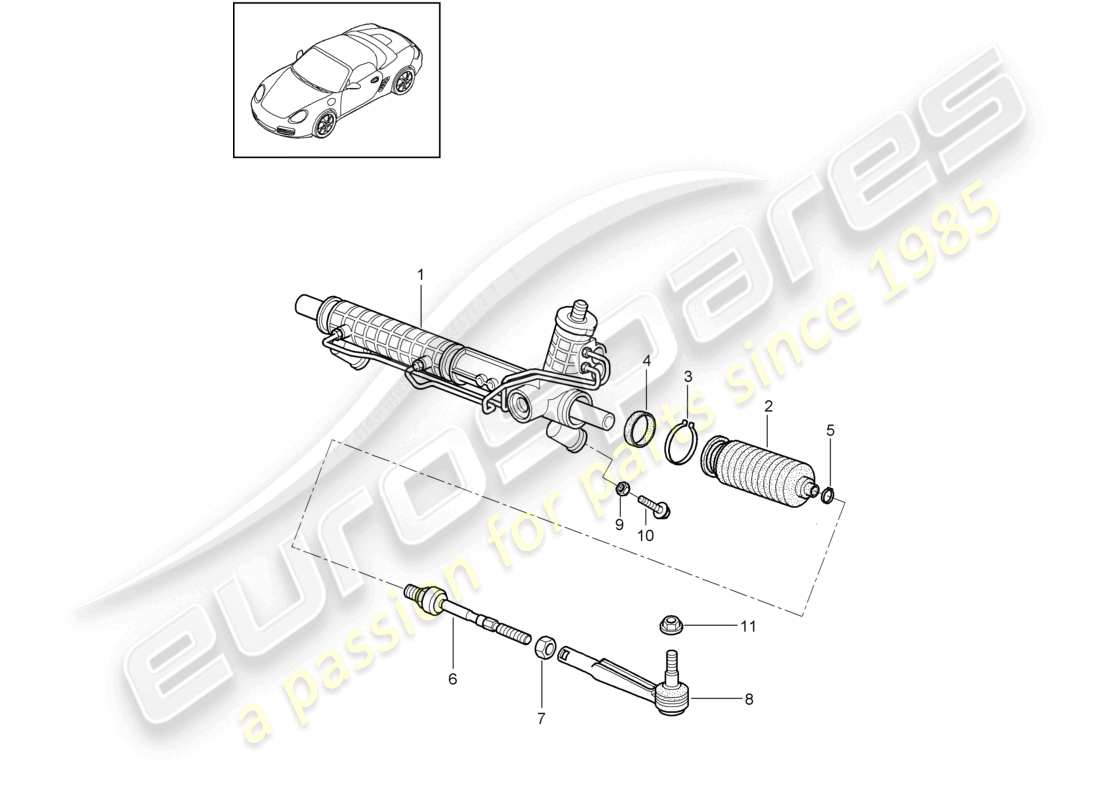a part diagram from the porsche 2011 (987 boxster) parts catalogue