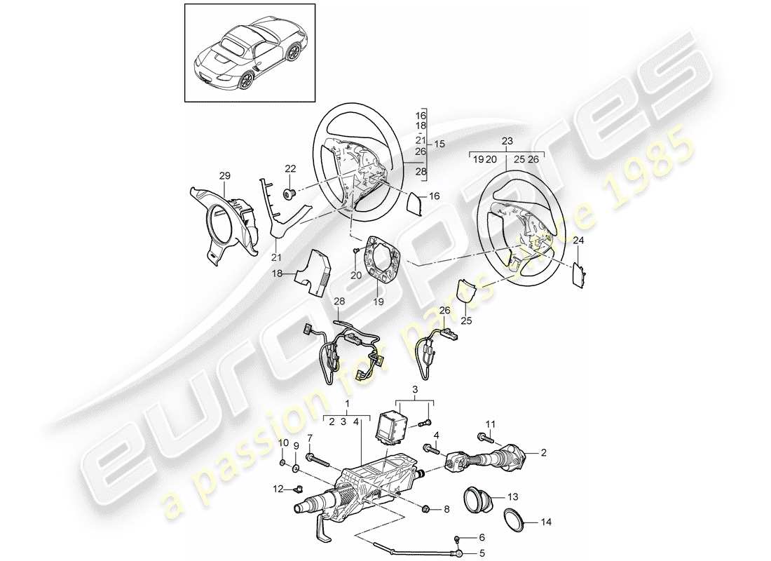a part diagram from the porsche boxster parts catalogue