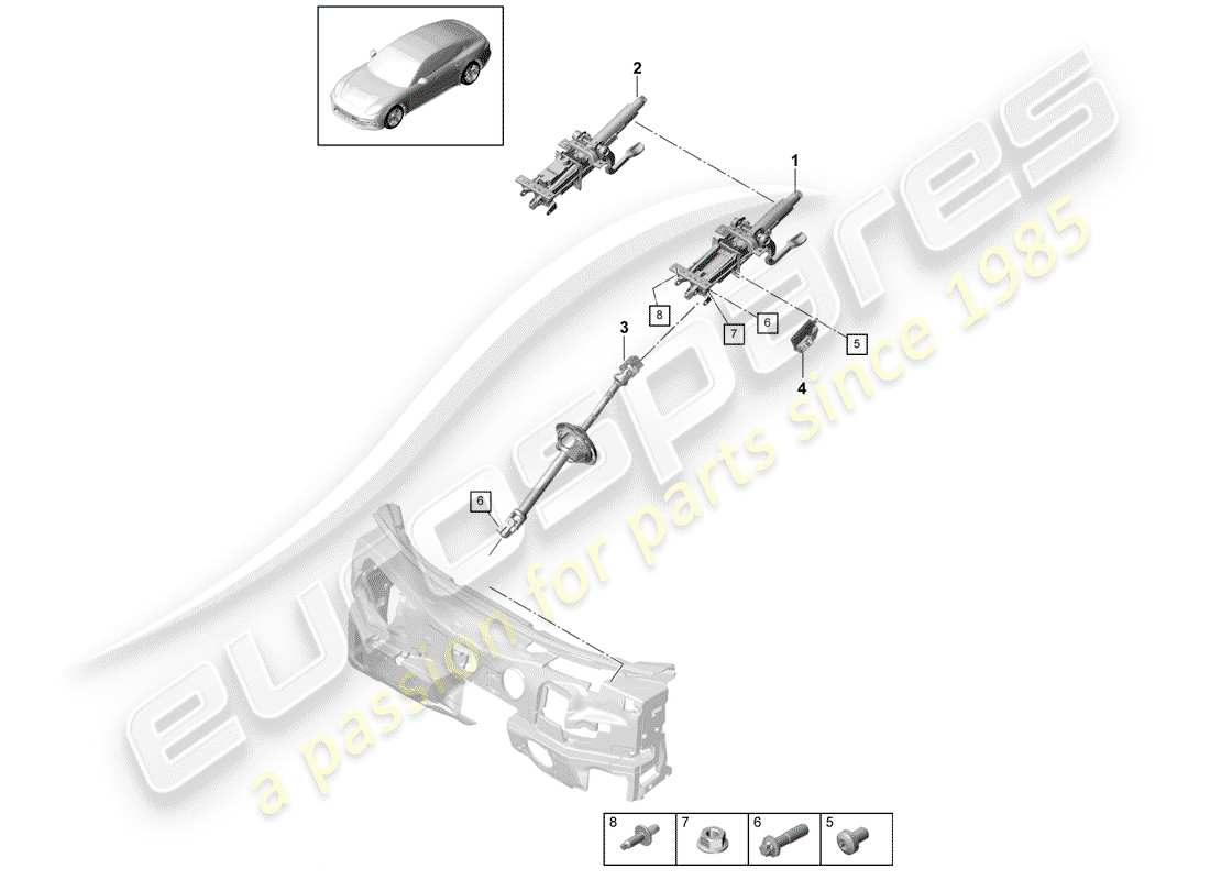 a part diagram from the porsche panamera parts catalogue