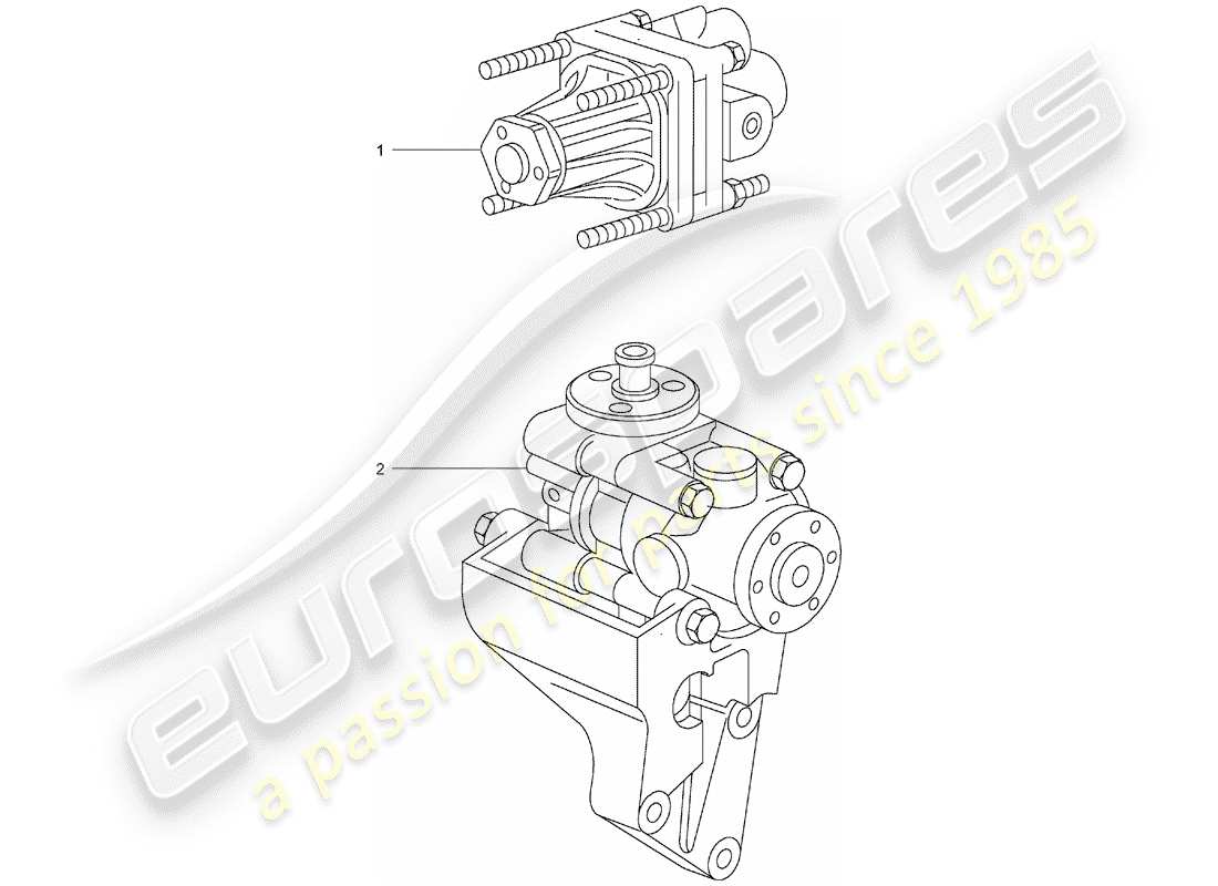 a part diagram from the porsche 1986 (refurbished and exchange catalogue) parts catalogue