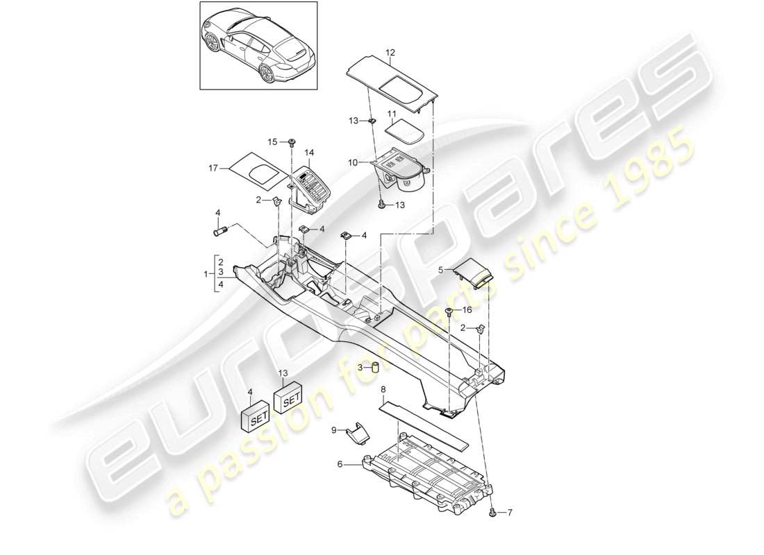 a part diagram from the porsche 2014 (panamera 970) parts catalogue