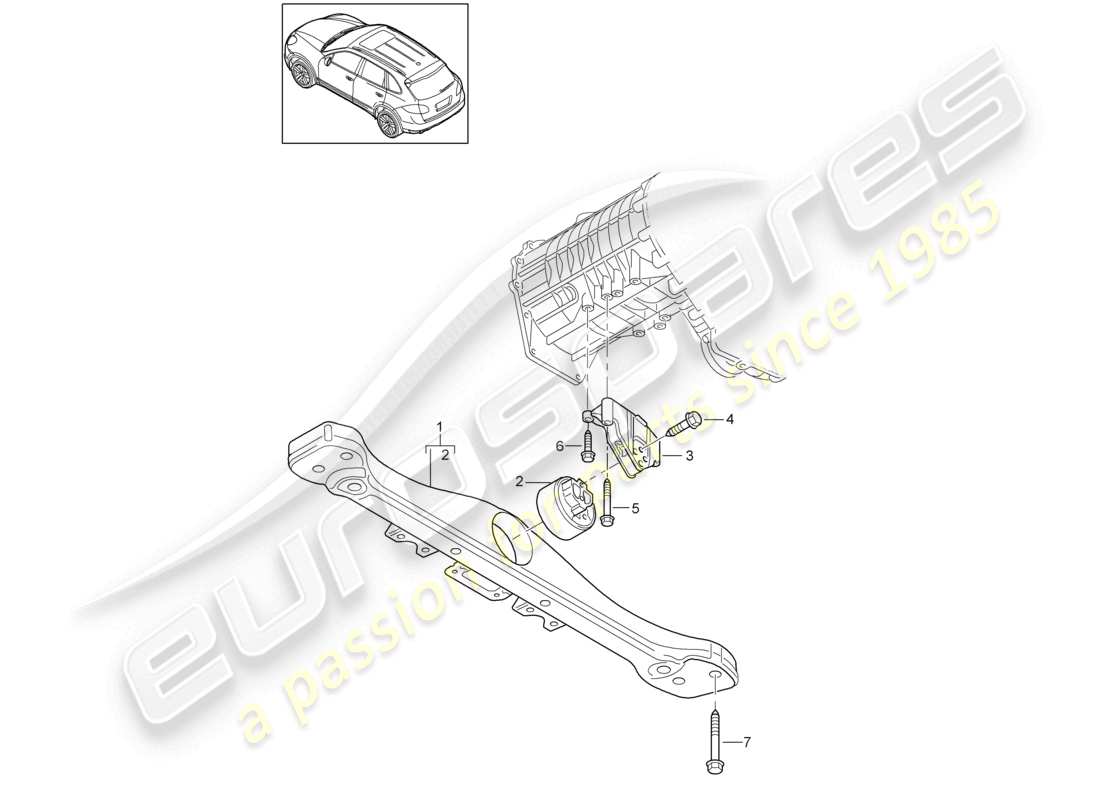 VIEW PARTS DIAGRAMS FROM THE PORSCHE CAYENNE PARTS CATALOGUE a part diagram from the porsche cayenne parts catalogue