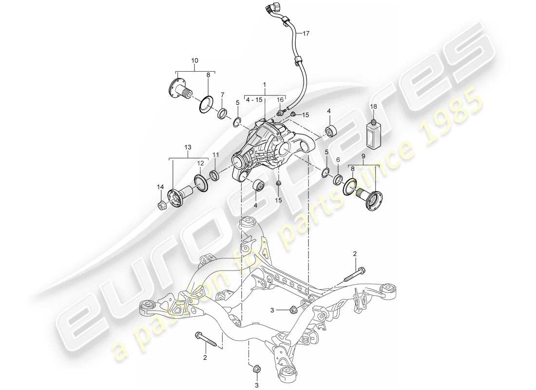 a part diagram from the porsche 2006 (cayenne e1 9pa) parts catalogue