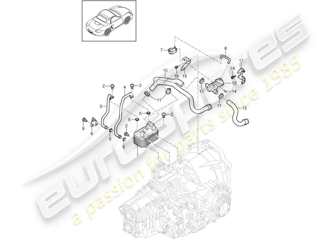 VIEW PARTS DIAGRAMS FROM THE PORSCHE BOXSTER PARTS CATALOGUE a part diagram from the porsche boxster parts catalogue