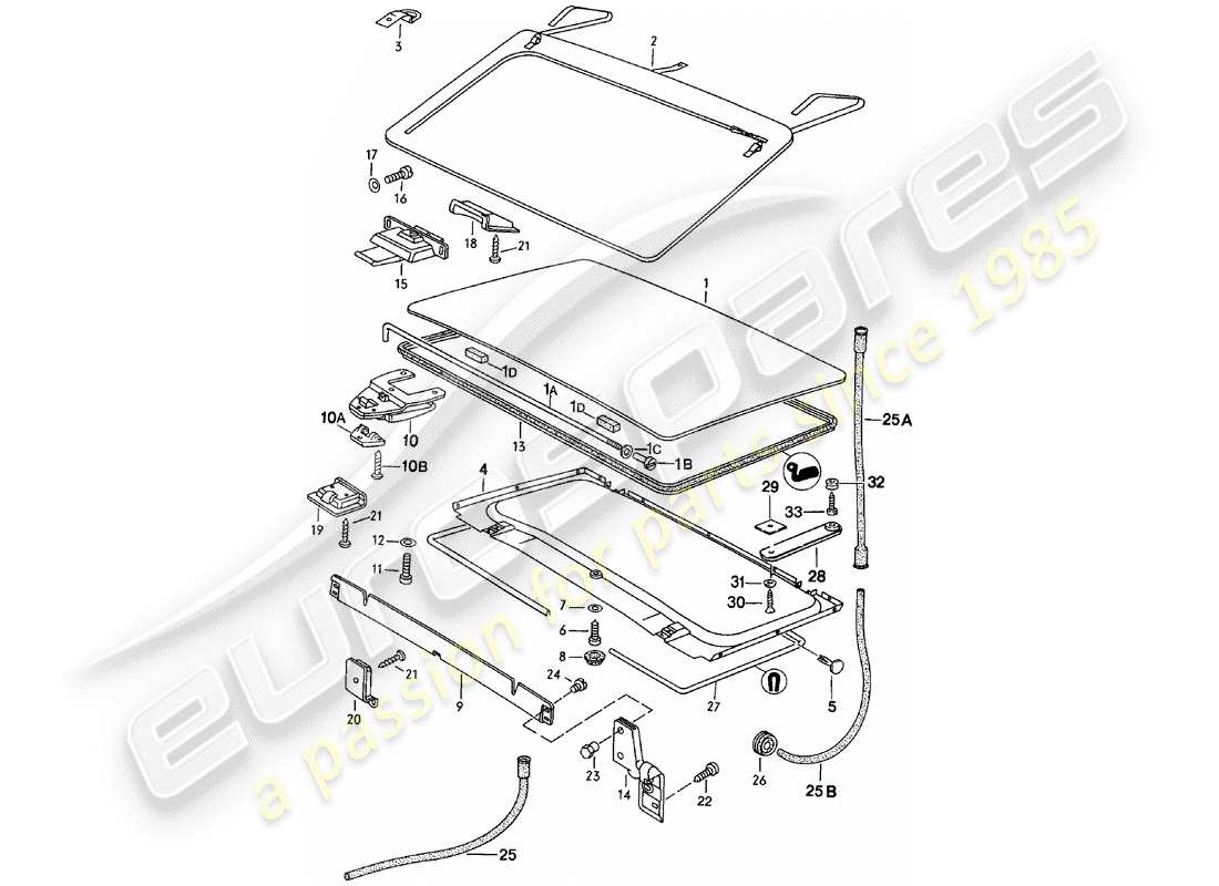 a part diagram from the porsche 924 parts catalogue