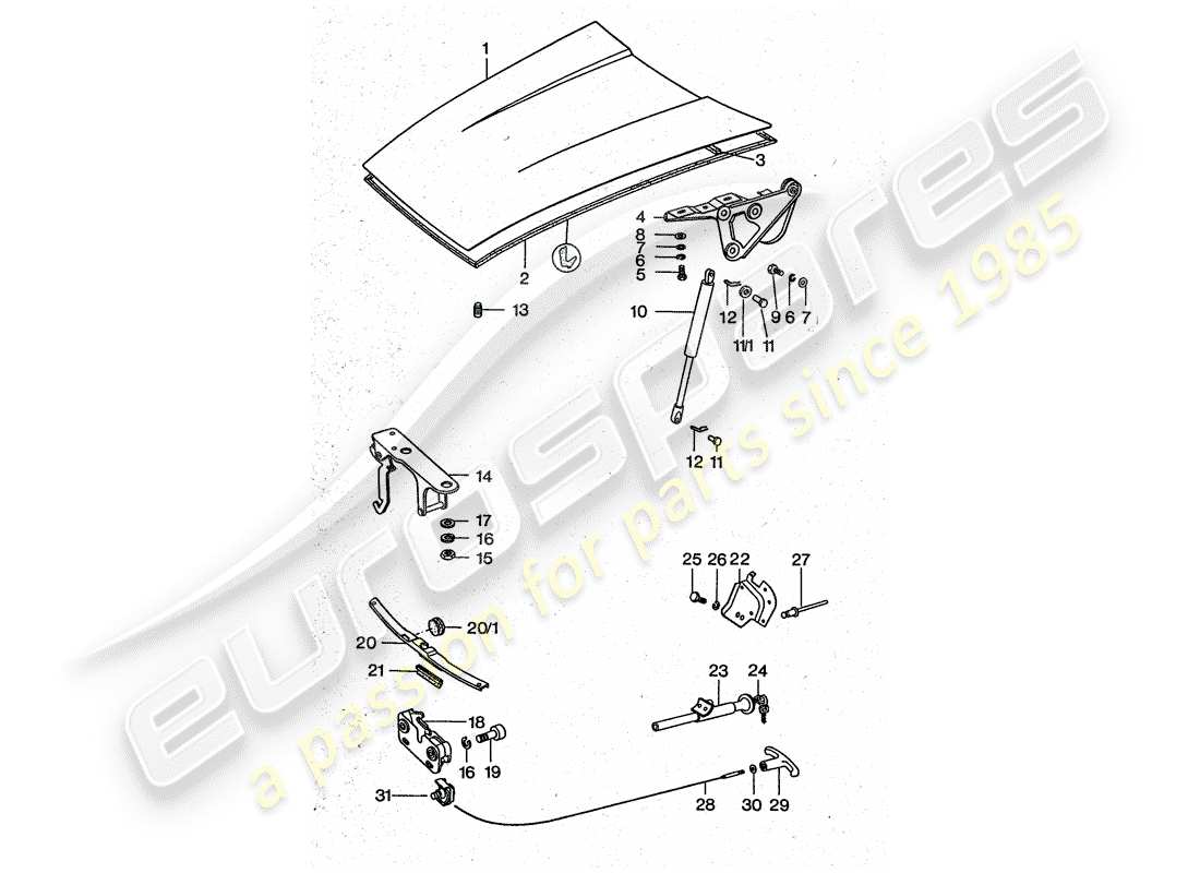 a part diagram from the porsche 911 parts catalogue