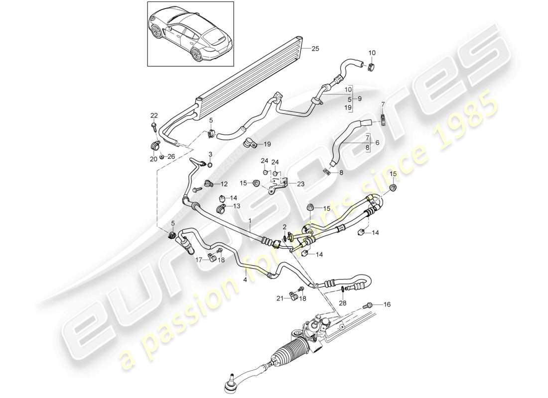 VIEW PARTS DIAGRAMS FROM THE PORSCHE PANAMERA PARTS CATALOGUE a part diagram from the porsche panamera parts catalogue