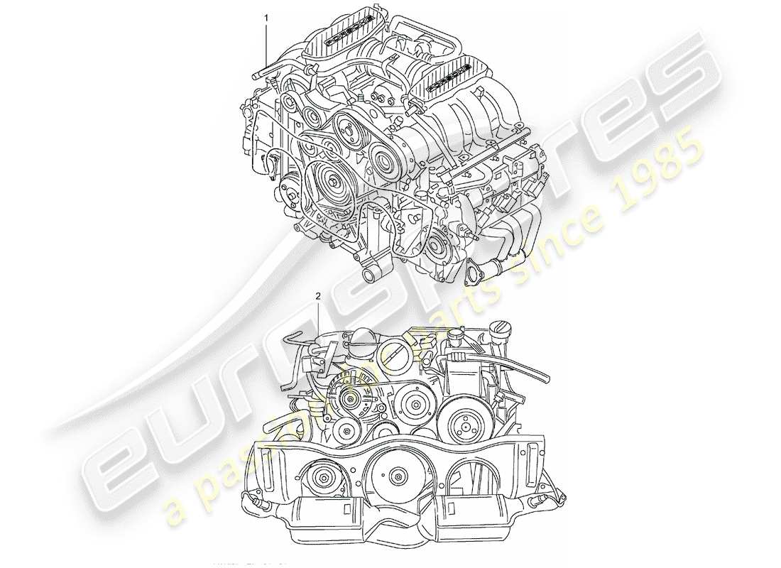 a part diagram from the porsche 2006 (refurbished and exchange catalogue) parts catalogue