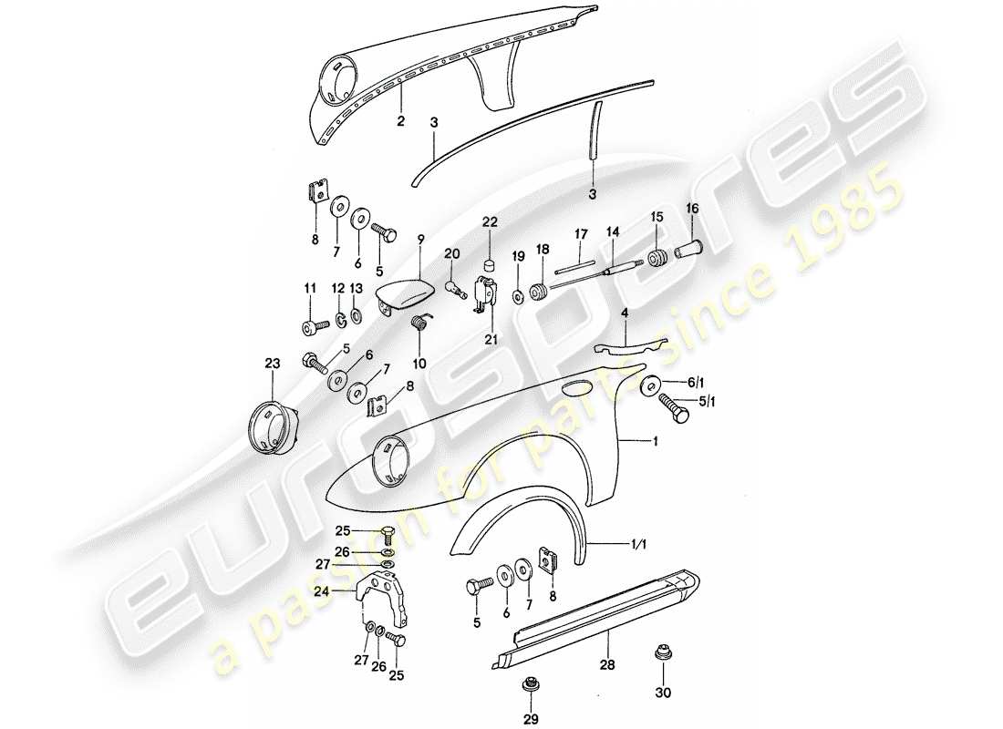 VIEW PARTS DIAGRAMS FROM THE PORSCHE 911 PARTS CATALOGUE a part diagram from the porsche 911 parts catalogue
