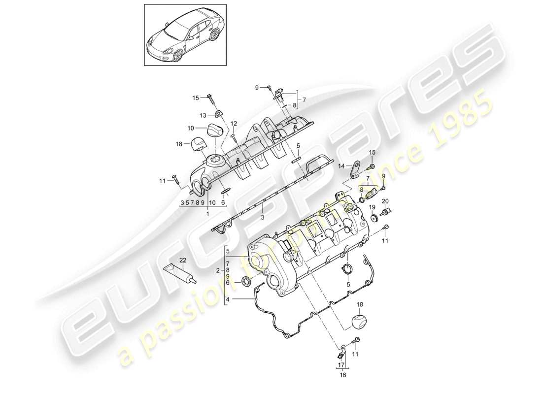 a part diagram from the porsche 2016 (panamera 970) parts catalogue