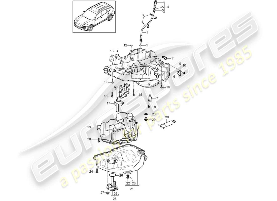 VIEW PARTS DIAGRAMS FROM THE PORSCHE CAYENNE PARTS CATALOGUE a part diagram from the porsche cayenne parts catalogue