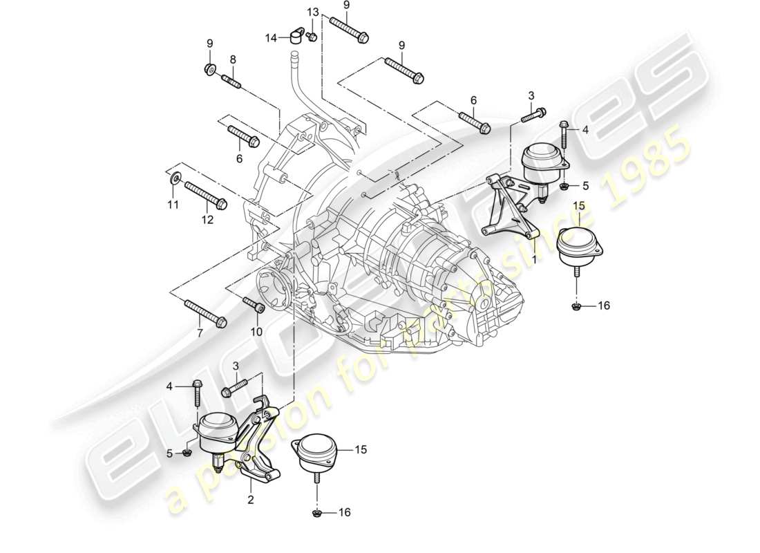 a part diagram from the porsche 2005 (987 boxster) parts catalogue