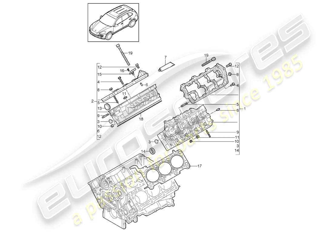 VIEW PARTS DIAGRAMS FROM THE PORSCHE CAYENNE PARTS CATALOGUE a part diagram from the porsche cayenne parts catalogue