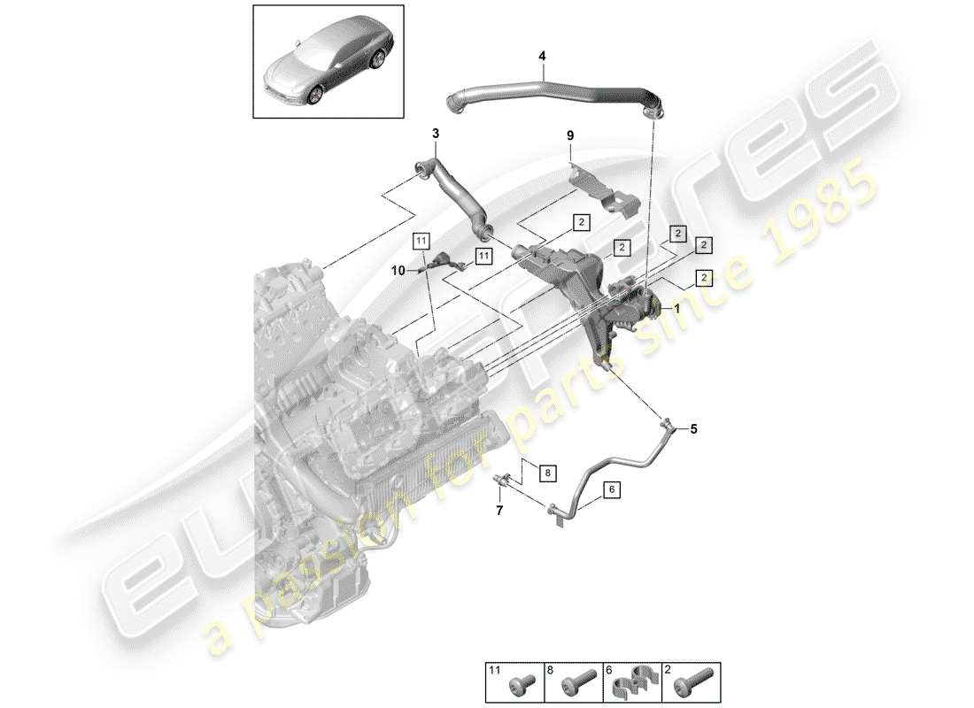 VIEW PARTS DIAGRAMS FROM THE PORSCHE PANAMERA PARTS CATALOGUE a part diagram from the porsche panamera parts catalogue