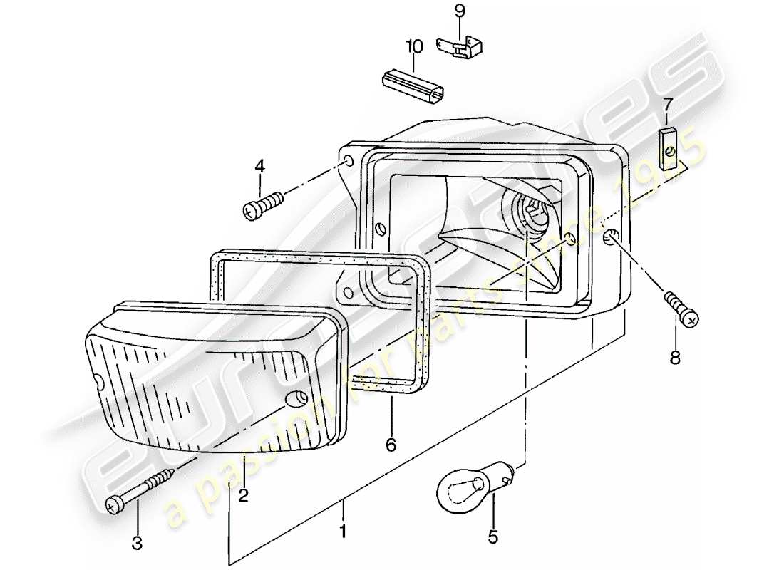 VIEW PARTS DIAGRAMS FROM THE PORSCHE 924 PARTS CATALOGUE a part diagram from the porsche 924 parts catalogue